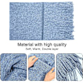Miniatyrbilde 4 av 7: Vinter Unisex Beanie Hatt, Skjerf og Hansker Sett, Elastisk Strikket Hatt Langt Skjerf Berøringsskjermhansker Med Tykk Fleece Innerfôr for Menn og Kvinner Light Blue