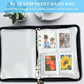 Miniatyrbillede 4 af 5: A5 Gennemsigtigt Cover med Lynlås Vandtæt Løsbladet Ringbind Lommer PVC Ringbind Cover til Ringbind Lommer Miniaturer