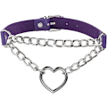 Miniatyrbild 1 av 5: Punk Goth PU Läder Choker Halsband med Hjärthänge Berlocker Choker för Kvinnor Män D