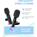 Miniatyrbillede 2 af 7: Trådløse Mikrofoner, Trådløs Lavalier Mikrofon, Plug-and-Play Bluetooth Mikrofon, Støjreduktion Automatisk Synkronisering til Optagelse, Live Streaming, TikTok