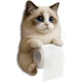 Miniatyrbild 1 av 2: Katttidningshållare, Rolig 3D-kattpappershanddukshållare, Söt dekorativ toalettpappershållare väggmontering för badrum kök, Unika kattälskarpresenter B