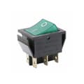 DPDT 6-pin grønn vippebryter 16A 250V Nylon for elektrisk panel og DIY-prosjekter