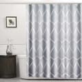 Duschdraperi, vattentät gallerdesign och polyester, badrumsduschdraperi 180x180, hållbart och tvättbart, grått duschdraperi med 12 krokar