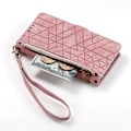 Miniatyrbilde 4 av 5: Etui med glidelås og geometriske linjer i skinn til TCL 50 Pro Nxtpaper 5G - Rosa Multicolor Pink
