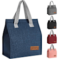 Miniatyrbilde 1 av 6: Lunsjposer for Kvinner Menn, Bærbar Isolerende Lunsjpose Vannresistent Lekkasjesikker Lunsjboks Tote Bag for Barn Jenter Gutter Voksne Blue