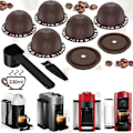 Miniatyrbillede 3 af 5: 5 stk. Genanvendelige Vertuo Kapsler til Nespresso Maskine, Kaffekapsel med 2 Silikonelåg, 1 Ske og Børste, (150ml)