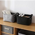 Miniatyrbilde 4 av 5: Oppbevaringskurv med to håndtak, filtkurv for leker, bøker, magasiner black 39CM*29CM*25CM