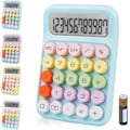 Miniatyrbillede 1 af 6: Farverig Elektronisk Lommeregner, 12-cifret Stor LCD-skærm og Store Runde Knapper Slikfarvet Skrivebordslommeregner til Kontor, Skole, Hjem, Forretning UK-COCA-Blue