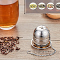 Miniatyrbilde 5 av 7: Te-infuser for malt te, Maple te-infuser i rustfritt stål, te-kule-infuser med dryppbrett