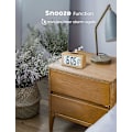 Miniatyrbillede 4 af 5: Digitalt Vækkeur, Træ Sengelampe Med Stor LCD-baggrundsbelyst Skærm, Temperatur, Snooze-funktion, Lysstyrkesensor, 3 AAA Batteridrevet