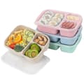 4-pakning Bento Matboks, 3-roms Matpreppbeholdere, Matboks for Barn, Gjenbrukbar Matlagring