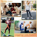 Pikkukuva 4 / 5: Mustat leggingsit naisille, pehmeät leggingsit korkealla vyötäröllä ja vatsaa litistävät leggingsit urheiluun, treeniin, kuntosalille, juoksuun ja joogahousuiksi XL