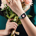 Miniatyrbilde 8 av 8: Gravert Rem for Apple Watch-reimer, iwatch-reim Kvinner, Myk Silikon Rose Blomstermønster Bånd for iWatch Series-reim Red/Cactus 38/40/41mm