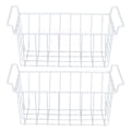 Miniatyrbilde 1 av 5: 2 stk Frysertråd Oppbevaringskurv Organizer Bin Henger Metallstativ Med PE Belegg L-dwdz 45X24.5X20CM