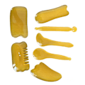 Miniatyrbilde 1 av 11: 7-delt Gua Sha-sett, Harpiks Gua Sha-sett for ansikt og nakkesmerter yellow