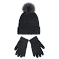 Miniatyrbilde 7 av 10: Strikket lue for kvinner, ny Chenille ulllue og votter sett, tykkere varm og myk lue, høst og vinter, lær Navy blue