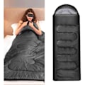 Miniatyrbilde 4 av 7: 1 stk. Sovepose for voksne, enkel sovepose for voksne i konvoluttform for 3 sesonger lett camping og fotturer Black