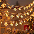 Miniatyrbild 1 av 5: Julgran Snöflinga LED Ljusslinga Banner Juldekoration 2023 för Hemmet Navidad Julgransdekor Ljus Nyår 2024 elk snowflake 3M 20LED