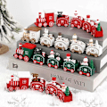 Miniatyrbilde 2 av 5: Jule-togpynt i tre God Jul Dekorasjon til hjemmet 2023 Julegaver til barn Noel Natal Navidad Nyttår 2024 Style9
