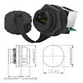 Miniatyrbild 5 av 5: RJ45 Ethernet-kontakt Cat5e Hane till Hona Vattentät Plug Socket Panelmontering A