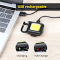 Miniatyrbillede 6 af 7: Mini LED Arbejdslys, 4 stk. 800 Lumen Inspektionslys Genopladelige Mini Nøglering Værkstedslampe med Magnetkrog, COB 4 Tilstande Lommelygter