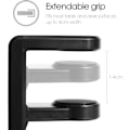 Miniatyrbillede 3 af 5: Hovedtelefonholder til skrivebord med krog og fjeder 360 graders rotation B