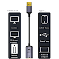 Miniatyrbild 4 av 5: Typ C USB3.1 hona till DP- Displayport /Mini-DP mDP1.4 hane 8K adapterkonverterkabel HUB 18cm/7.1in
