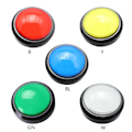 Miniatyrbilde 2 av 5: 100mm Stor Rund Trykknapp LED-belyst med Mikrobryter for DIY Arcade Blue