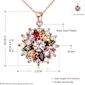 Miniatyrbillede 3 af 5: Roseguldbelagt halskæde skinnende modefarve blomsterform cubic zirconia vedhæng halskæder smykker til kvinder piger