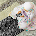 Miniatyrbilde 4 av 5: Sklisikker Flanell Bønnmatte for Tilbedelse og Reise - Myk Bærbar Teppe for Ramadan Gave Grey