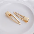 Miniatyrbillede 4 af 4: Lille net rød hul metal enkelt side clip simpel guld hårklemme clip pige pandehår clip hårklemme mini hårklemmer