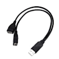 Miniatyrbillede 1 af 5: 2-Port USB2.0 Hub USB 2.0 Han til 2 Dobbelt USB Hun Stik, Splitter Hub, Strømkabel Adapter til PC, Telefon, Laptop