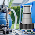 Miniatyrbillede 4 af 5: Poolslangeadapter A, Svømmebassin Slangeadapter, 38 mm og 32 mm Diameter, Pool A Adapter, Slangeadapter til Pumper Slangekobling med (2 stk)