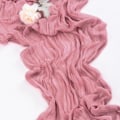 Miniatyrbilde 4 av 6: Bohemsk rustikk gasduk Lys rosa gasduk for babyshower-dekorasjon White 90cmx400cm