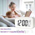 Miniatyrbild 5 av 5: Digital Väckarklocka Batteridriven Snooze Nattlampa Design White