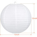 Miniatyrbillede 2 af 8: 10 stk. Papirlangerner Hvide Runde Papirlangerner, Bryllup Have Bryllupsfest Dekoration 12 inch