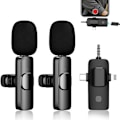 Miniatyrbillede 1 af 7: Trådløse Mikrofoner, Trådløs Lavalier Mikrofon, Plug-and-Play Bluetooth Mikrofon, Støjreduktion Automatisk Synkronisering til Optagelse, Live Streaming, TikTok