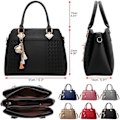 Miniatyrbild 2 av 6: Damhandväskor Axelväska Crossbody Messenger Väska Tote Satchel för Kvinnor PU Läder Handväska Black