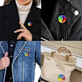 Miniatyrbild 5 av 6: 4 Färgglada Skivspelare Pin Badge Roterande Emalj Broscher Lyckohjul Badge Söt Emalj Pins Badge Rolig Emalj Badge Badge Jacka Badge Väskor Brosch