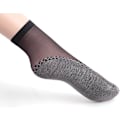 Miniatyrbillede 2 af 6: Dames 12 Par Silkebløde Anti-Skrid Sikre Bomuldsbund Strømper Ankelhøje Strømper Forstærket Tå, Gennemsigtige Ankel Nylon Strømper 12 Pairs Black 4-9