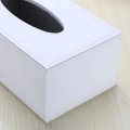 Miniatyrbild 6 av 8: Rektangulär PU-läder ansiktsvävnadslåda Vävnadshållare för hemmakontor, bildekoration Plain White
