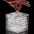 Miniatyrbillede 5 af 5: Penge-Labyrint Puslespilboks, Unik Pengeopbevaring, Labyrint Spil Mynt Opsparingsboks Fantastisk Gave til Børn og Børn 1 stk transparent