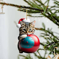 Miniatyrbild 1 av 4: Tecknad Söt Katt 2023 Julgransprydnader Hängande Dekoration Gåva Jul Hängande Träd Personlig Hänge Festtillbehör I