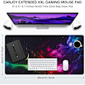 Miniatyrbillede 2 af 7: Gaming Mousepad, Udvidet Mousepad 800 x 400 mm, Computer Tastatur Mouse Mat Desk Pad med Skridsikker Gummibund og Syet Kant til Gaming Arbejde Colorful Aurora XXL