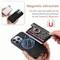 Pikkukuva 4 / 5: B5 iPhone 16 Pro Max -kotelo 2-in-1 Magneettinen irrotettava korttipidike Nahka + TPU Puhelimen suojus - Musta Black
