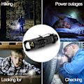 Miniatyrbild 6 av 7: 2 st Mini LED-ficklampor, Super Bright 365 Lumen 3 lägen Zoomable AA Batteridriven ficklampa med klämma för fiske camping (batteri ingår ej)