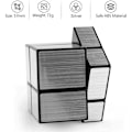Miniatyrbild 4 av 7: Shengshou Mirror Cube Speed Cube Set, Magic Cube Puzzle Cube Mirror Blocks Bundle Oregelbunden Speedcube Ojämna 3D Pussel Kub Leksaker Silver (2 Pack)