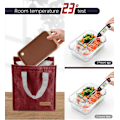Miniatyrbilde 2 av 7: Lunsjposer for Kvinner Menn, Bærbar Isolerende Lunsjpose Vannresistent Lekkasjesikker Lunsjboks Tote Bag for Barn Jenter Gutter Voksne Red
