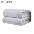 Miniatyrbilde 1 av 5: Polyester Myk Varm Ensfarget Teppe Sovepledd Gulvteppe for Hjem Soverom Sengetøy Silver grey 70*100cm.