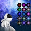 Miniatyrbillede 1 af 5: Stjerneprojektor Natlampe Rumhund, Galakseprojektor med 360 Justerbart Design, 21 Farvetilstande, Bluetooth-højttaler, 8 Hvide Lyde og Timer, Astron